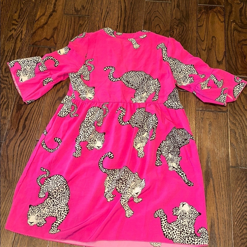 SHEIN Fuchsia Animal Print Midi Dress size large - Picture 6 of 6